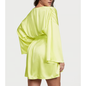 Сатиновий халат Bride Embellished Satin Short Robe Citron Glow