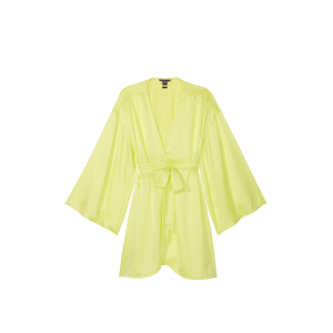 Сатиновий халат Bride Embellished Satin Short Robe Citron Glow