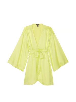 Сатиновый халат Bride Embellished Satin Short Robe Citron Glow