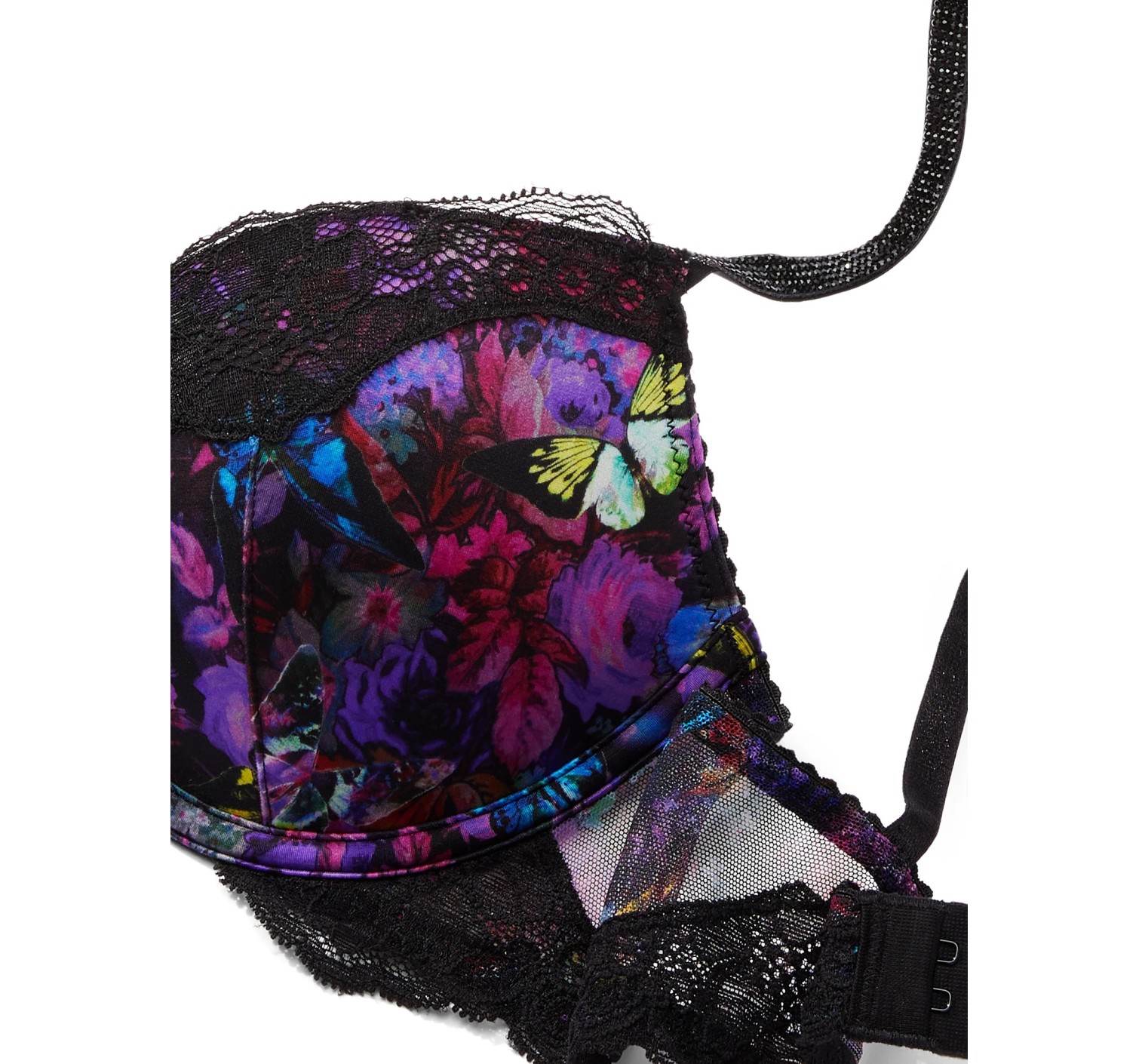 Комплект белья Shine Strap Lace Push-Up Bra Thong Moody Floral
