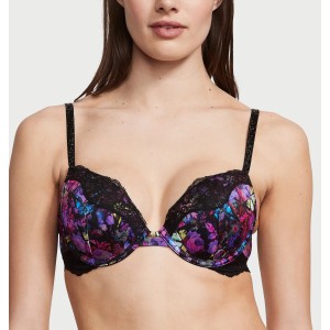 Комплект белья Shine Strap Lace Push-Up Bra Thong Moody Floral