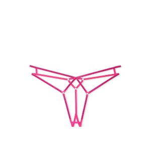 Трусики Crotchless Shine Strappy Thong Panty Pink