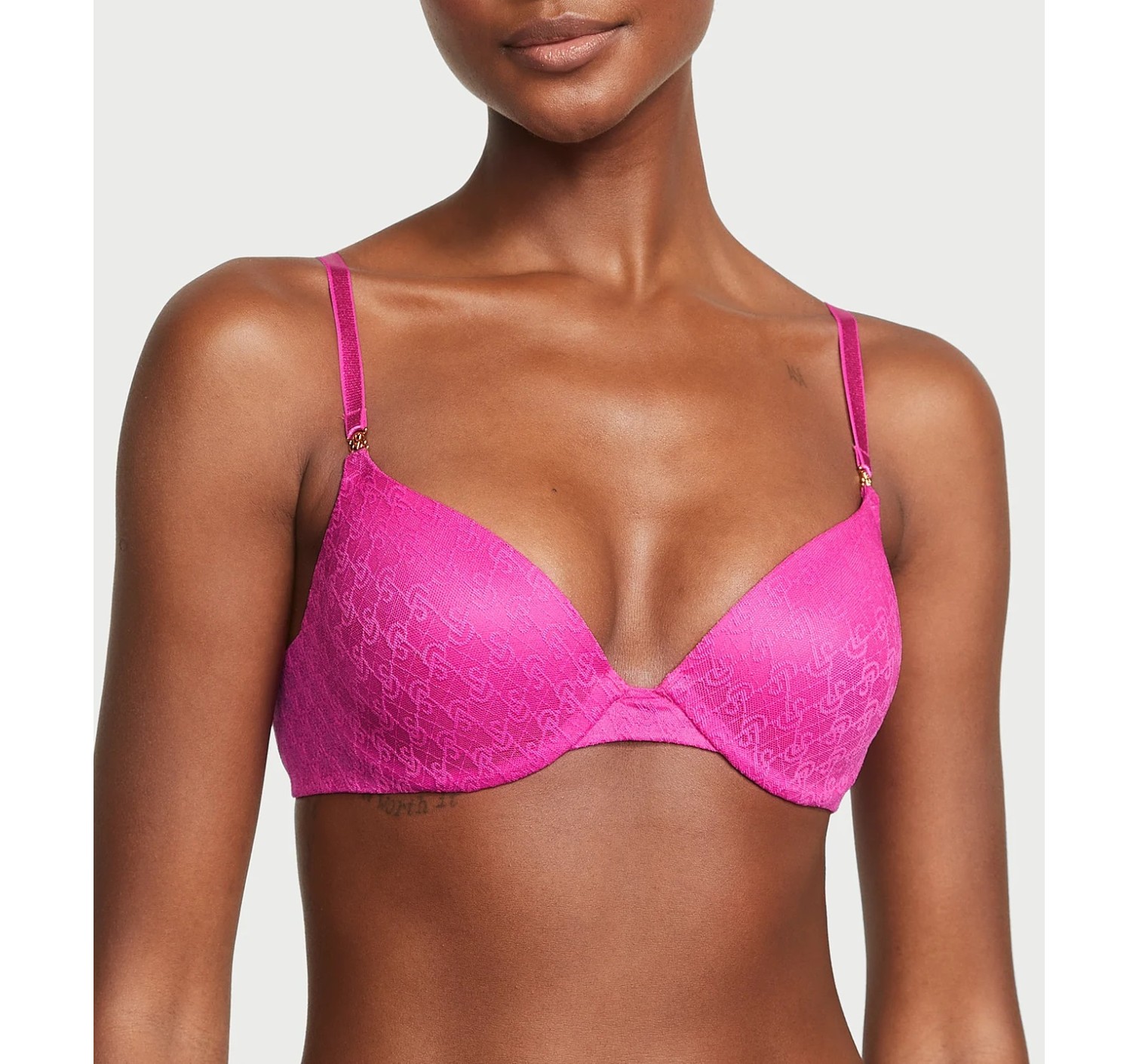 Комплект белья Icon Push-Up Demi Bra Fuchsia Frenzy Thong Set