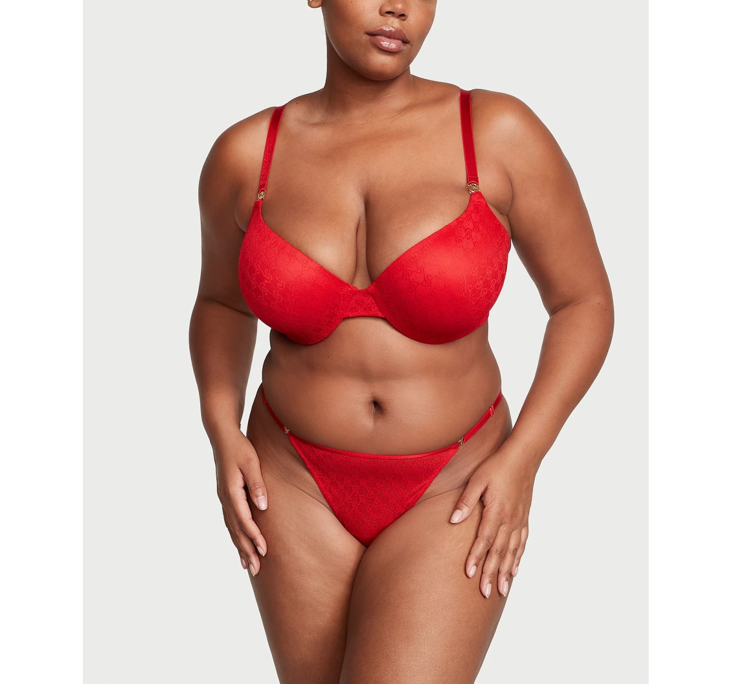 Комплект белья Icon Push-Up Demi Bra Lipstick Thong Set