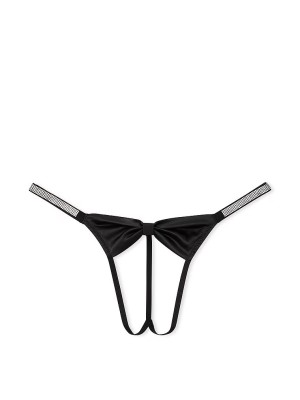 Трусики Shine Bow Satin Crotchless V-String Panty