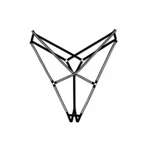 Трусики Crotchless Shine Strappy Thong Panty Black