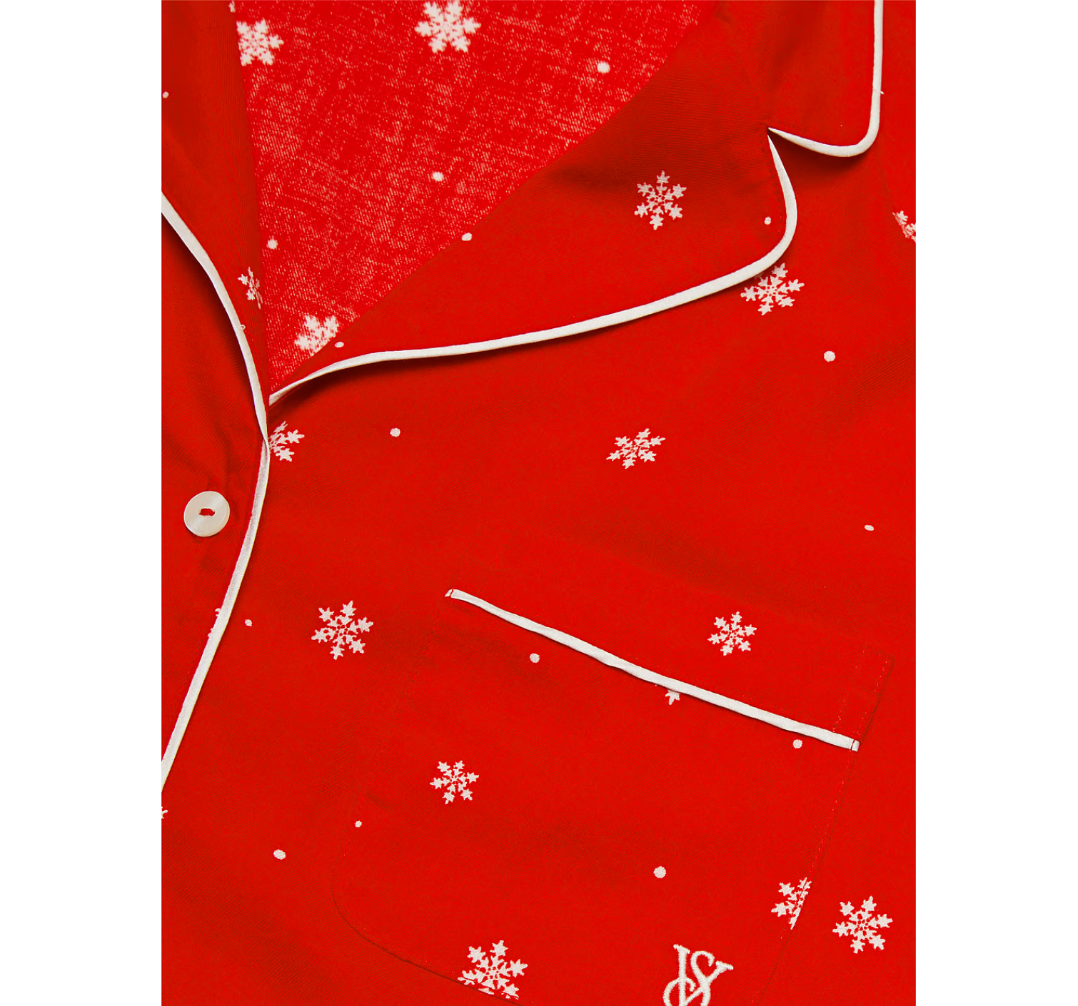 Пижама Flannel Short Pajama Set Lipstick Snowflakes