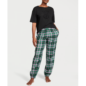 Пижама Flannel Jogger Tee-Jama Set Green/Pink Pop Plaid