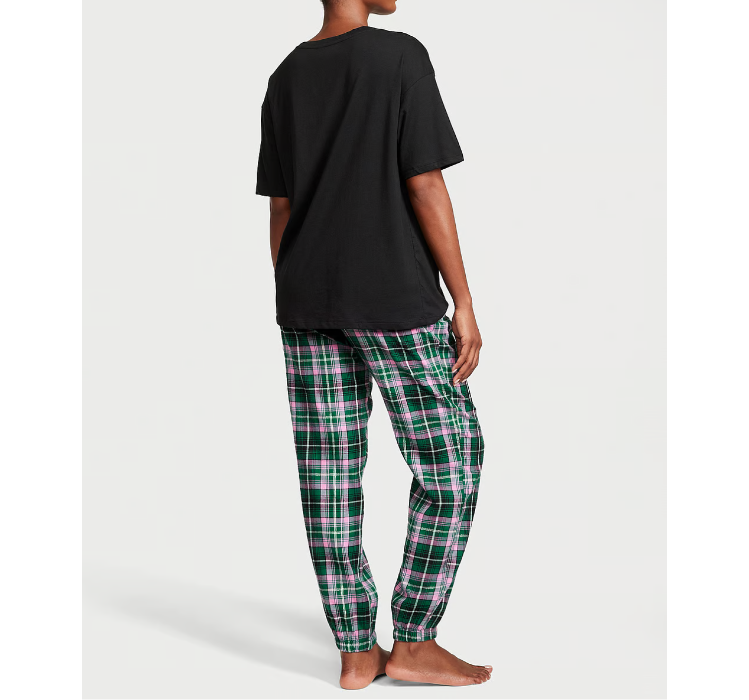 Пижама Flannel Jogger Tee-Jama Set Green/Pink Pop Plaid