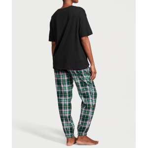 Пижама Flannel Jogger Tee-Jama Set Green/Pink Pop Plaid