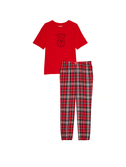 Пижама Flannel Jogger Tee-Jama Set Lipstick Heritage Plaid