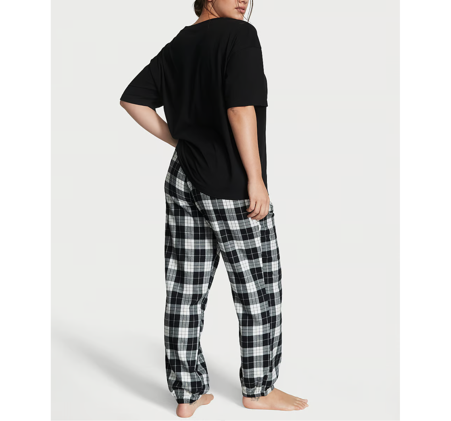 Піжама Flannel Jogger Tee-Jama Set Black & White Check