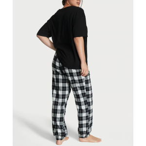 Піжама Flannel Jogger Tee-Jama Set Black & White Check