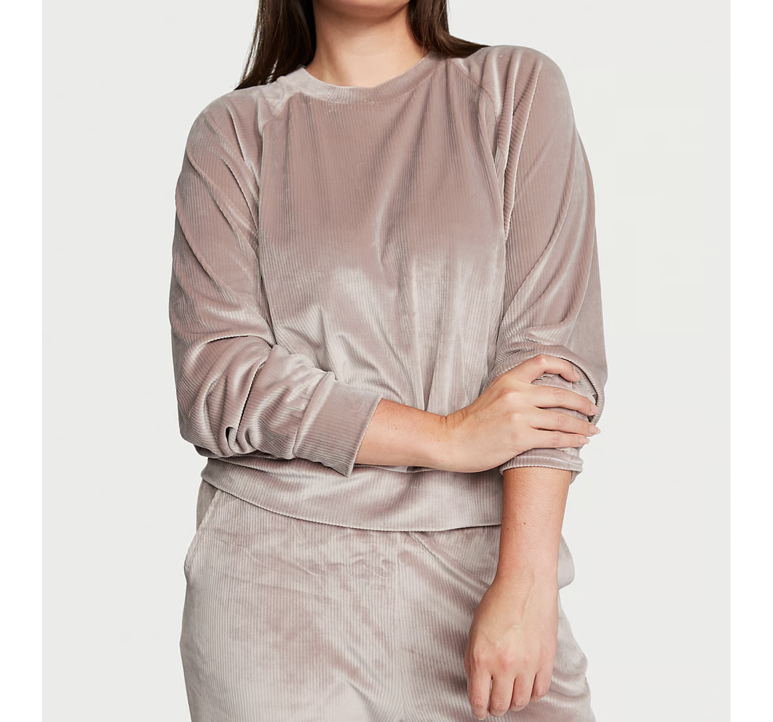 Спортивний костюм Velour Ribbed Crewneck Set Candlelight Rose