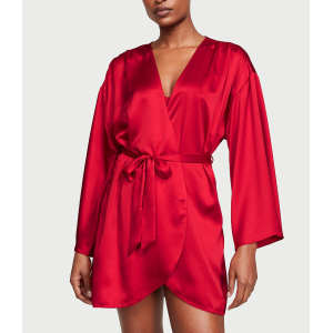 Сатиновий халат Satin Short Wrap Robe Lipstick