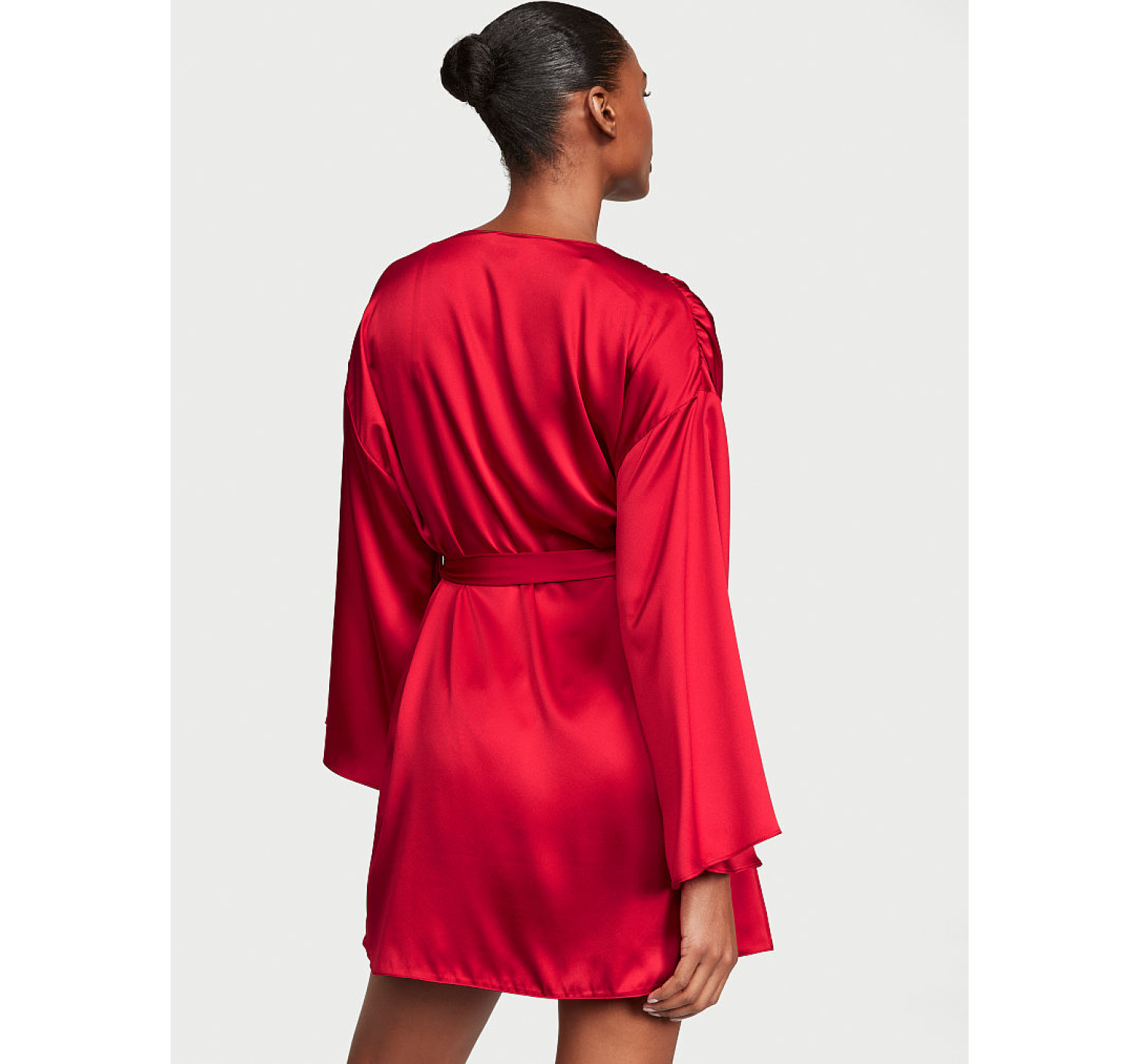 Сатиновий халат Satin Short Wrap Robe Lipstick