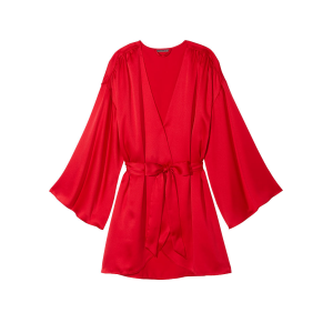 Сатиновий халат Satin Short Wrap Robe Lipstick