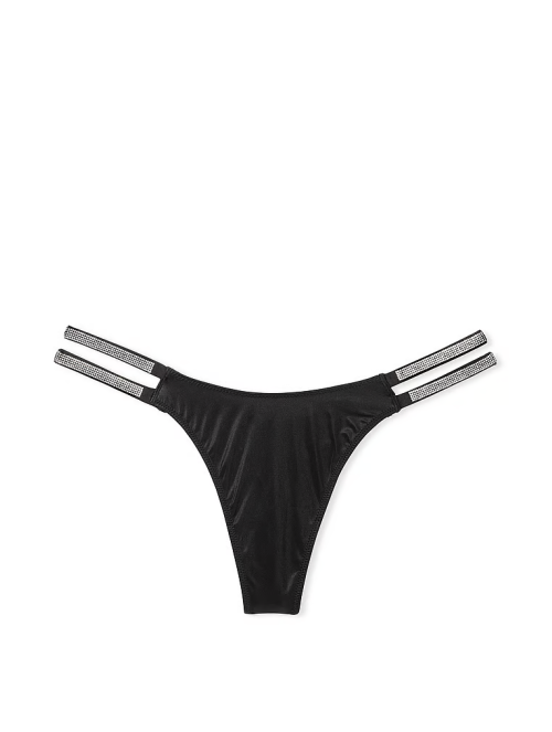 Трусики Double Shine Strap Smooth Thong Panty Black