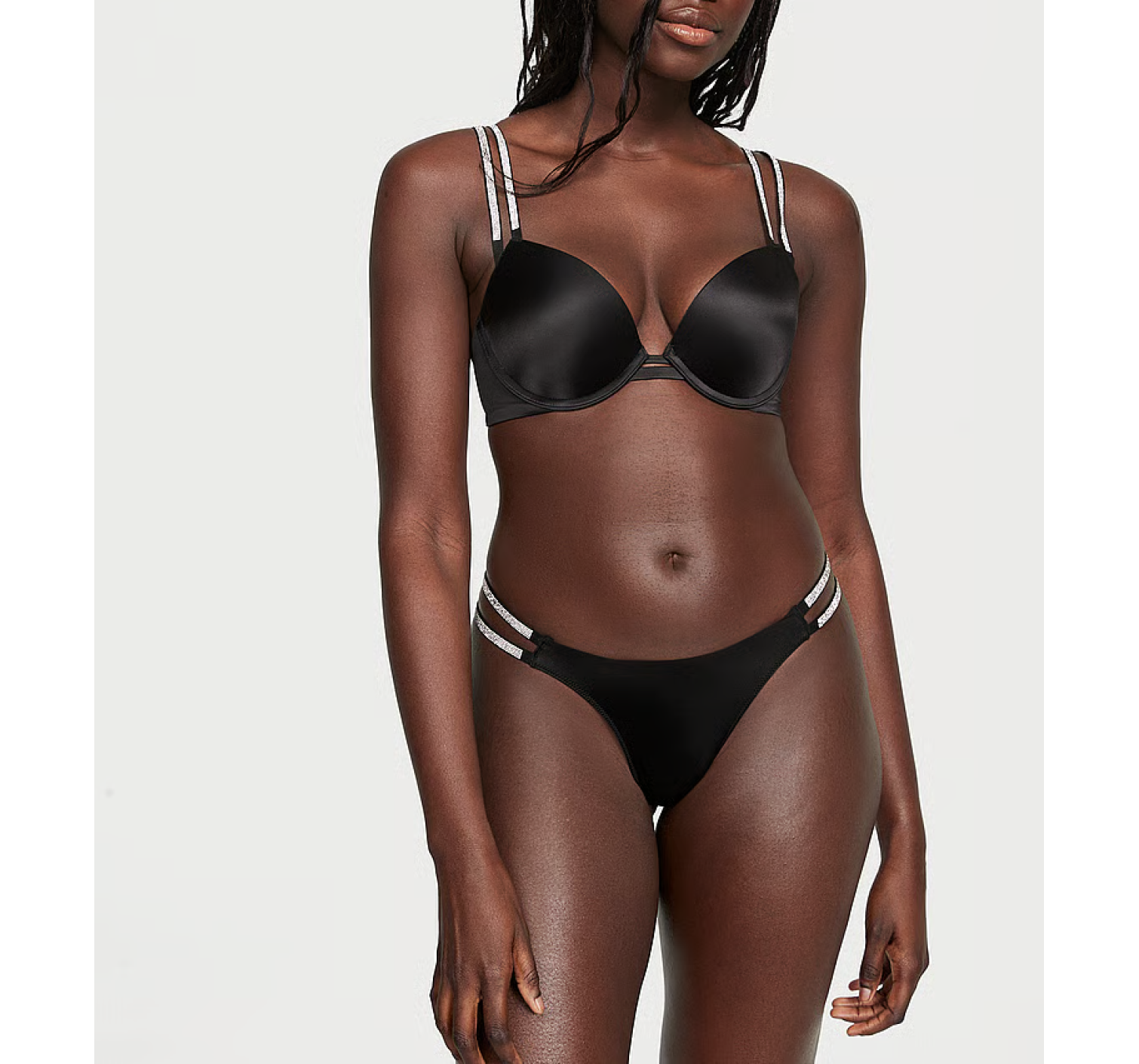Трусики Double Shine Strap Smooth Thong Panty Black