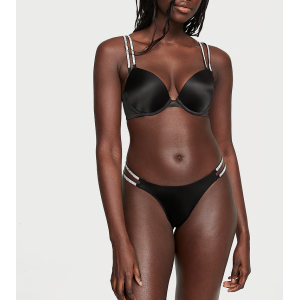 Трусики Double Shine Strap Smooth Thong Panty Black