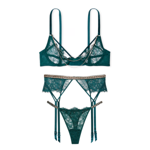 Комплект білизни VERY SEXY Delicate Chain Open-Cup Lace Demi Bra Thong Set