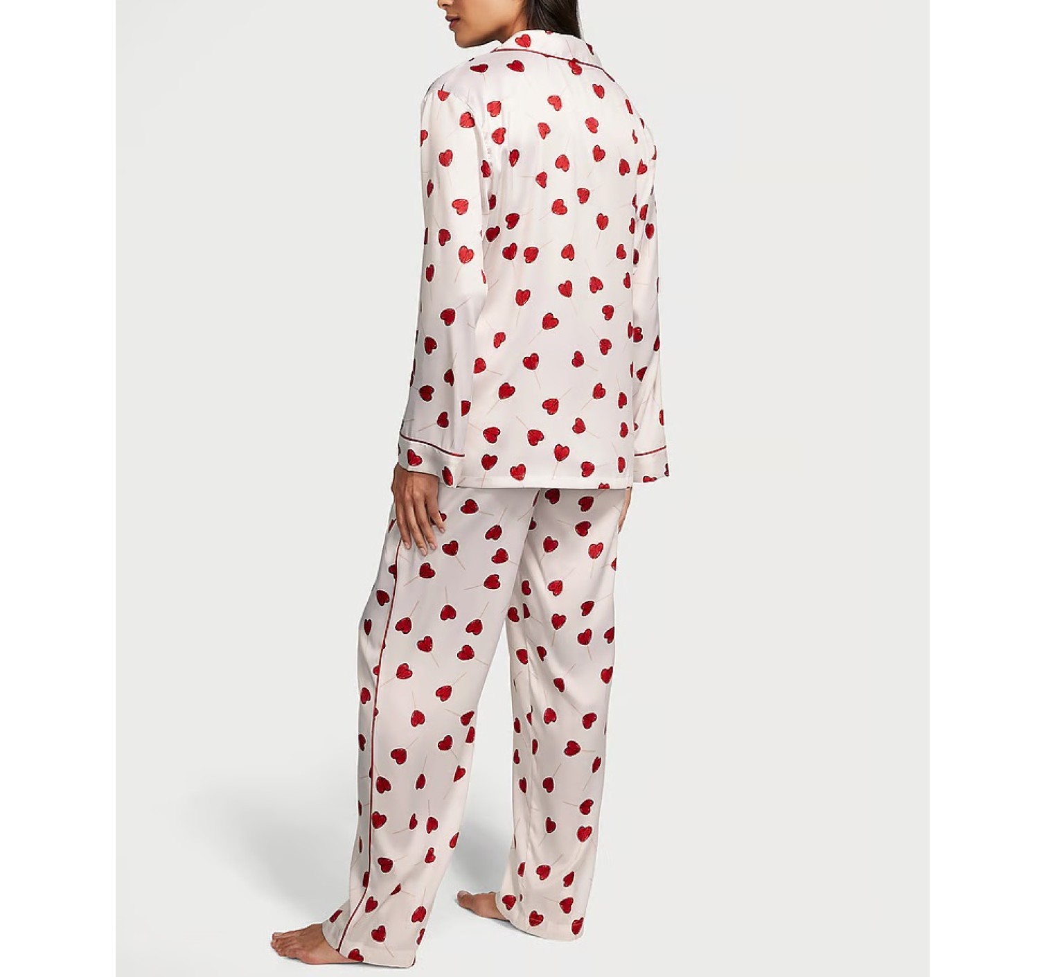 Піжама Satin Long Pajama Set Coconut White Lollipops