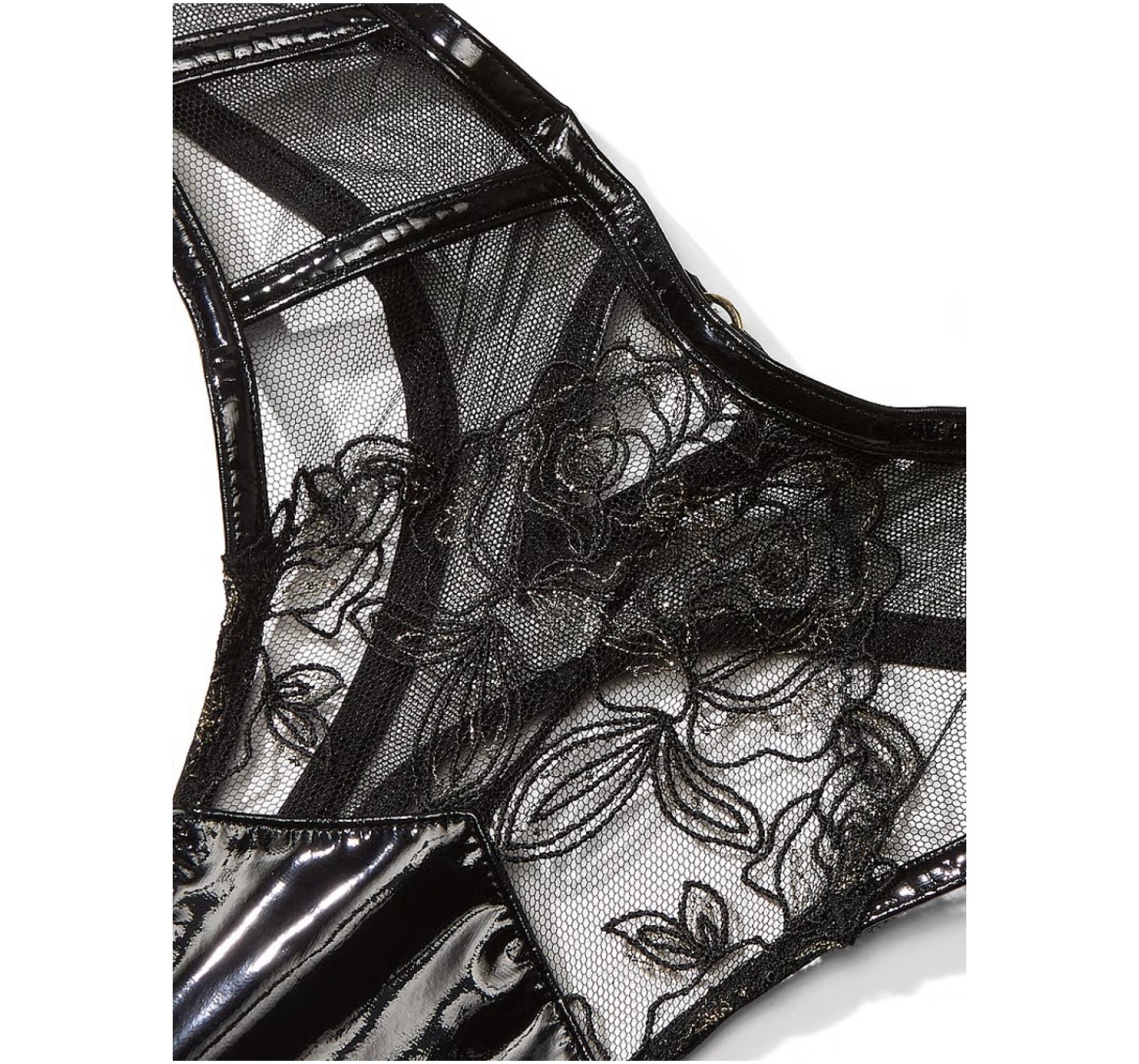 Комплект білизни Rose Embroidery Push-Up Bra Black Set
