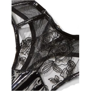 Комплект білизни Rose Embroidery Push-Up Bra Black Set