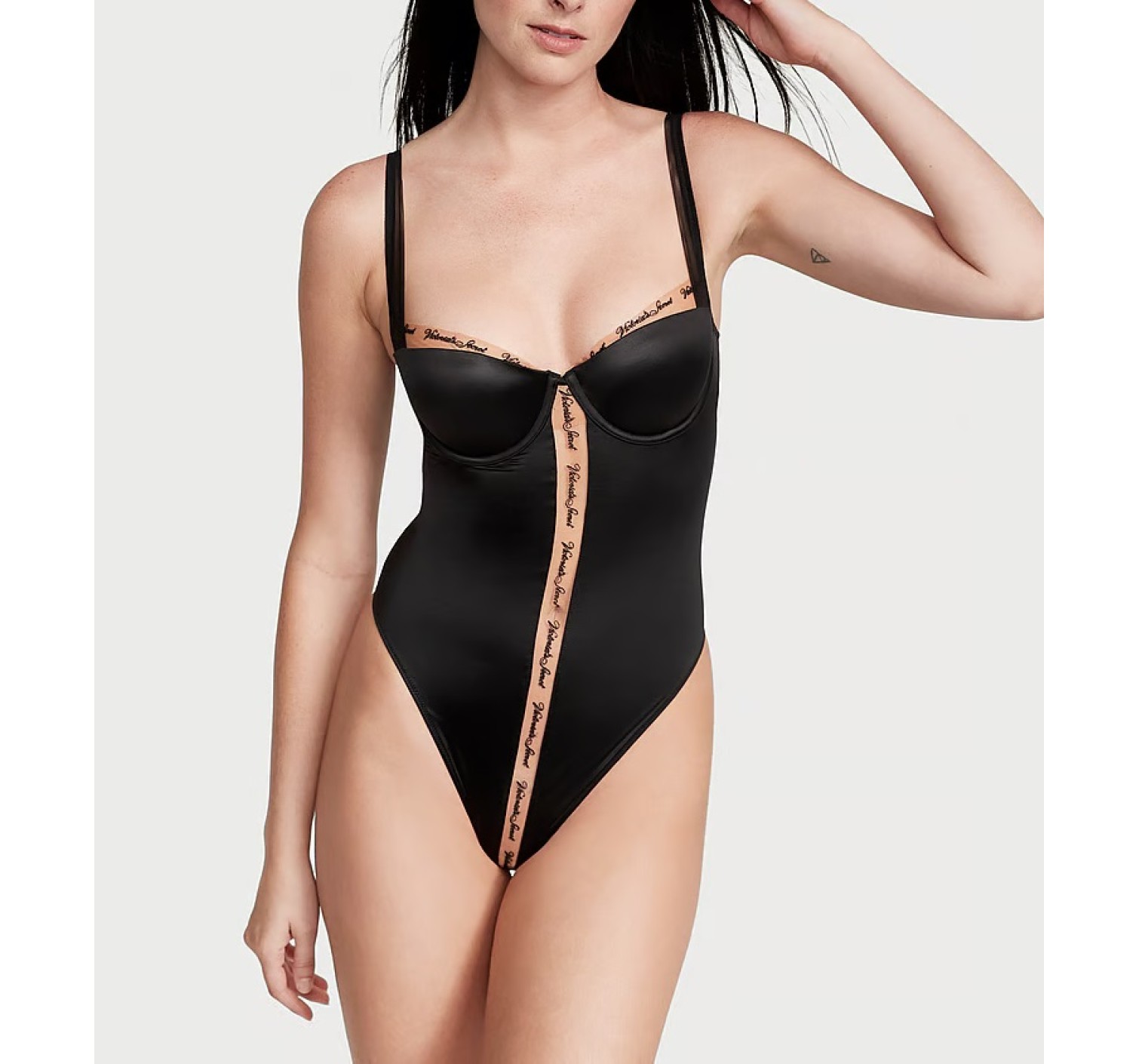 Боді Logo Embroidery Unlined Underwire Teddy