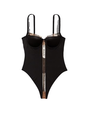 Боди Logo Embroidery Unlined Underwire Teddy