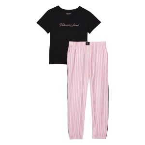Пижама Short Sleeve T-Shirt Flannel Pyjamas Stripe