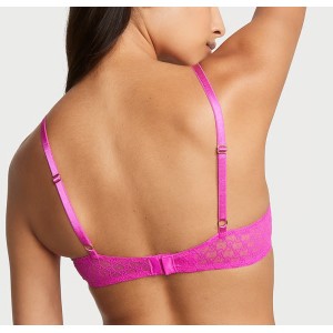 Комплект белья Logo Lace Open-Cup Demi Bra Fuchsia Frenzy Set