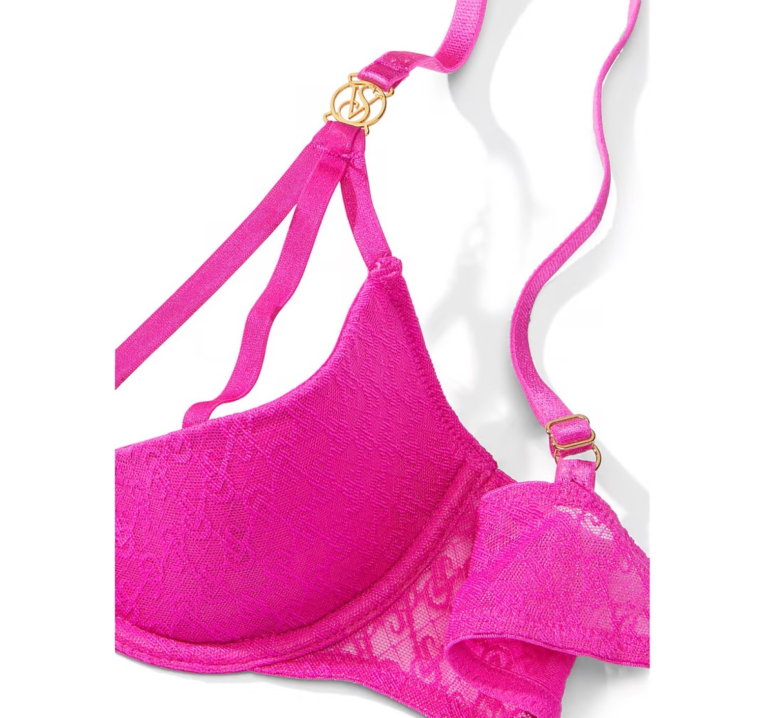 Комплект белья Logo Lace Open-Cup Demi Bra Fuchsia Frenzy Set