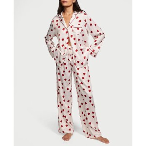 Піжама Satin Long Pajama Set Coconut White Lollipops