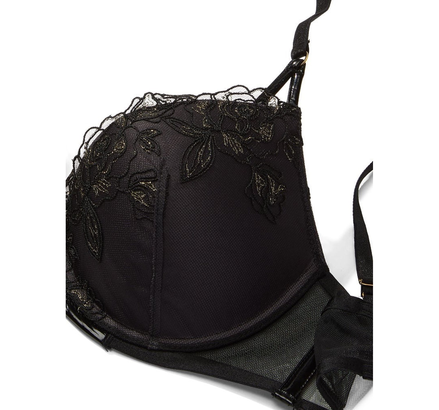 Комплект білизни Rose Embroidery Push-Up Bra Black Set