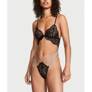 Боди Lace Triangle Chain Shine Strap Teddy