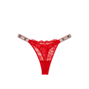 Трусики Shine Strap Lace Thong Panty Lipstick Red