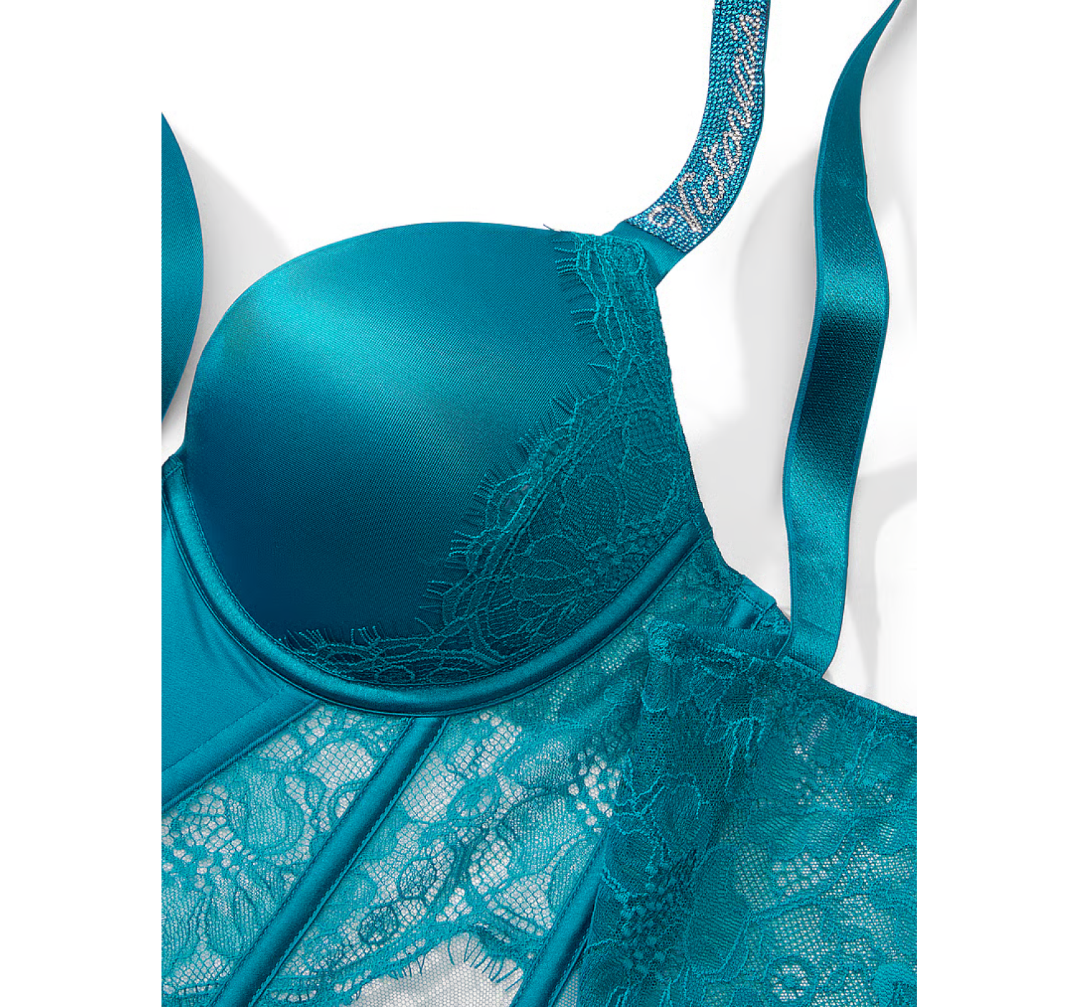 Комплект белья Very Sexy Shine Strap Lace Push-Up Corset Top Bra set Evening Tide
