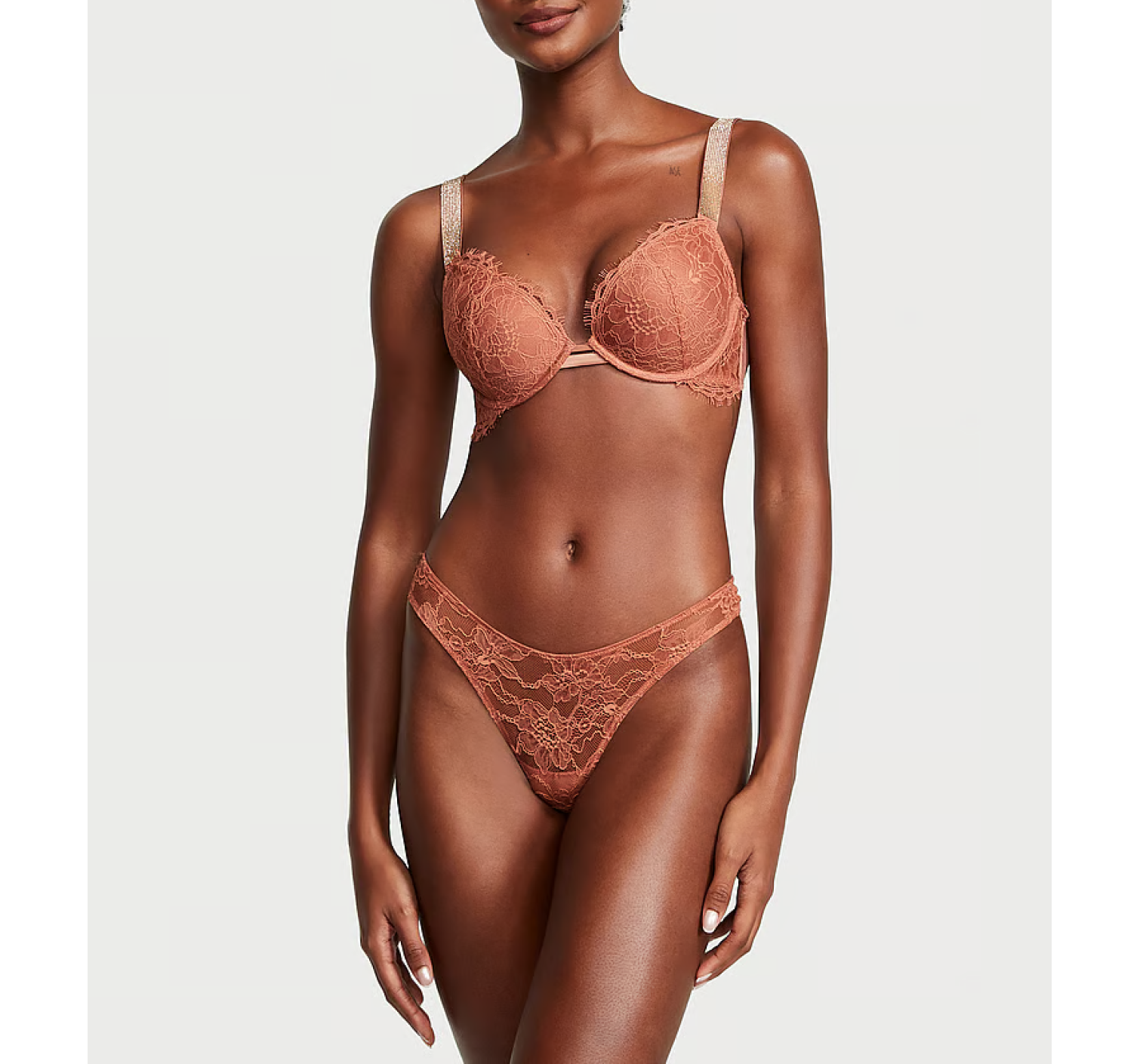 Комплект белья Shine Strap Lace Push-Up Bra Set Chemise