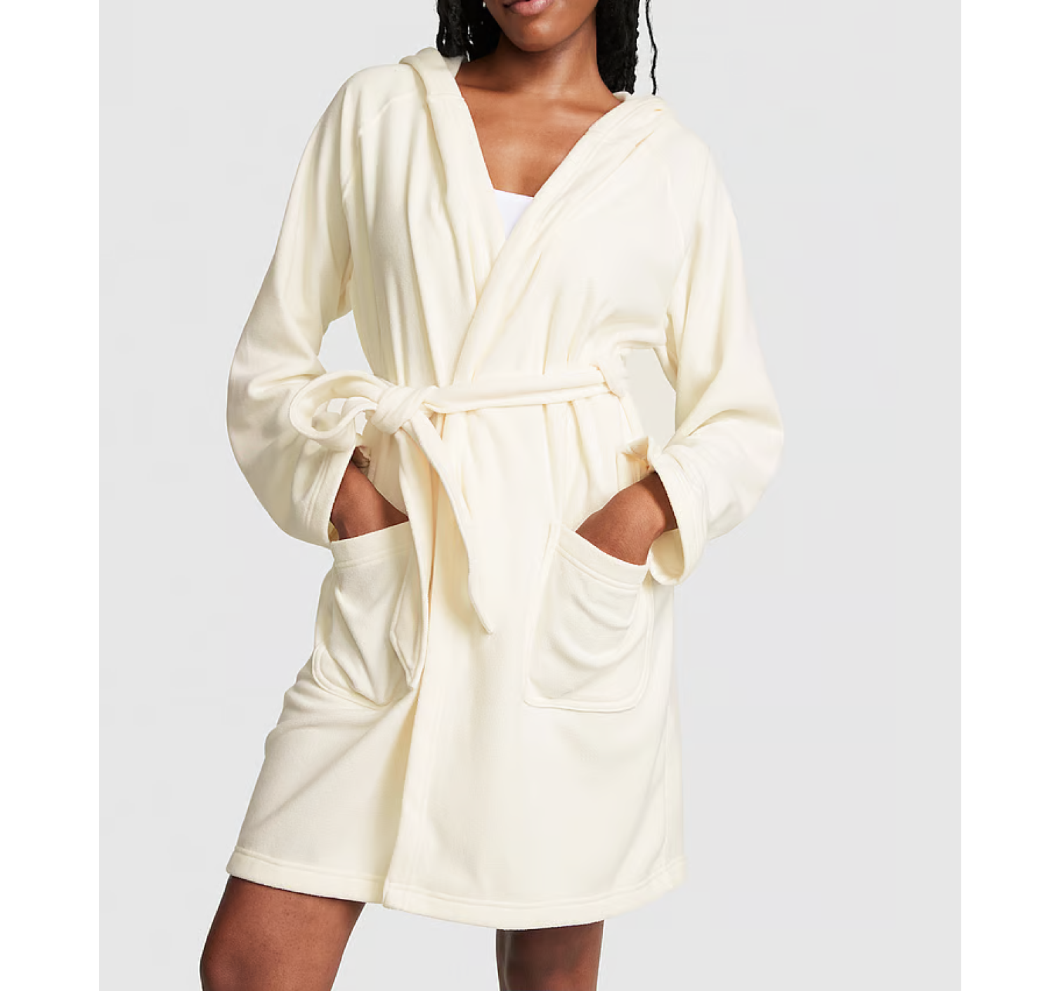 Плюшевий халат PINK Polar Fleece Robe White
