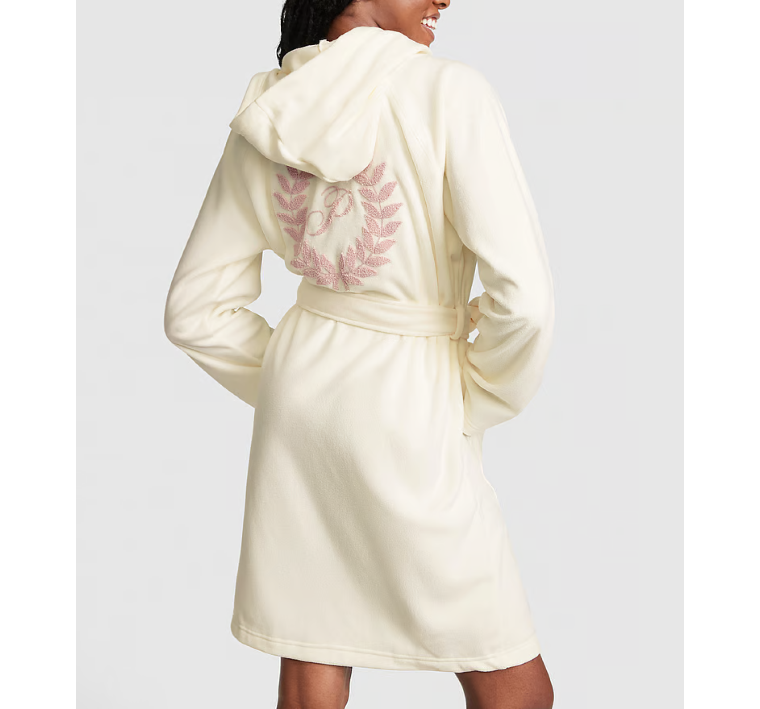 Плюшевий халат PINK Polar Fleece Robe White