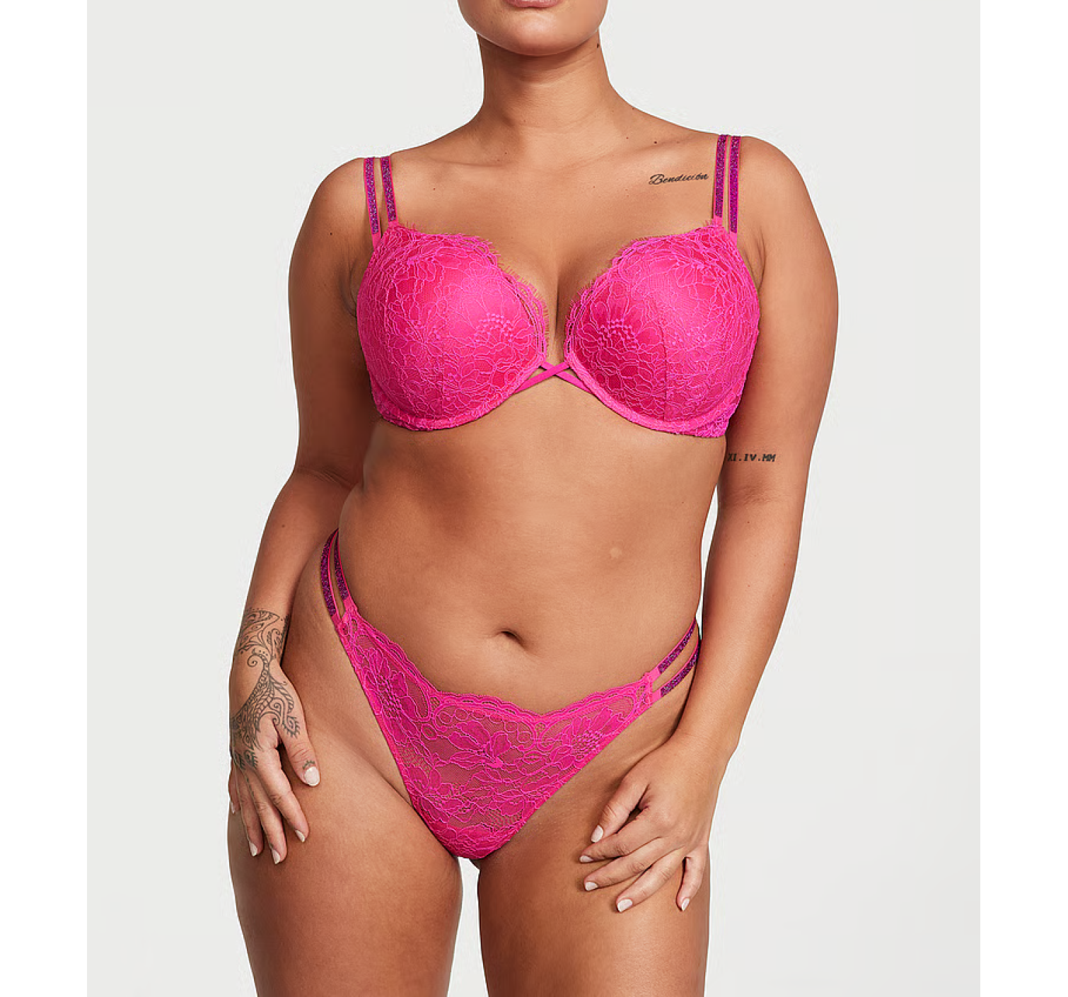 Комплект белья Bombshell Add-2-Cups Shine Strap Lace Push-Up Bra Set