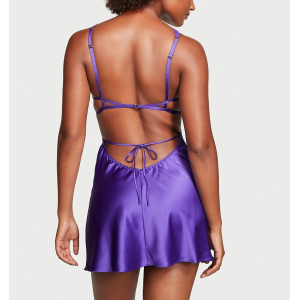 Пеньюар Victoria Secret Lace Satin Cutout Slip Purple