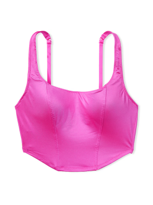 Корсетный топ Satin Lightly Lined Corset Top Pink Berry