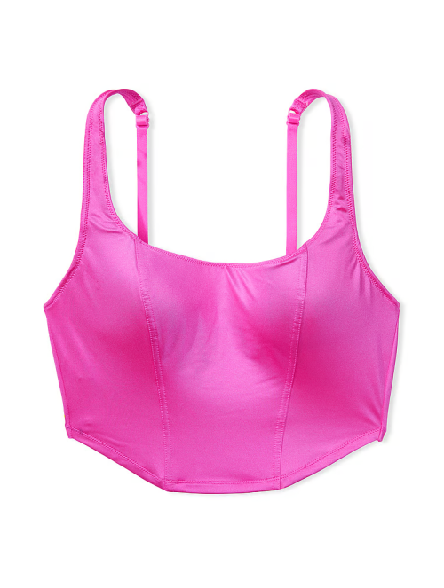 Корсетный топ Satin Lightly Lined Corset Top Pink Berry
