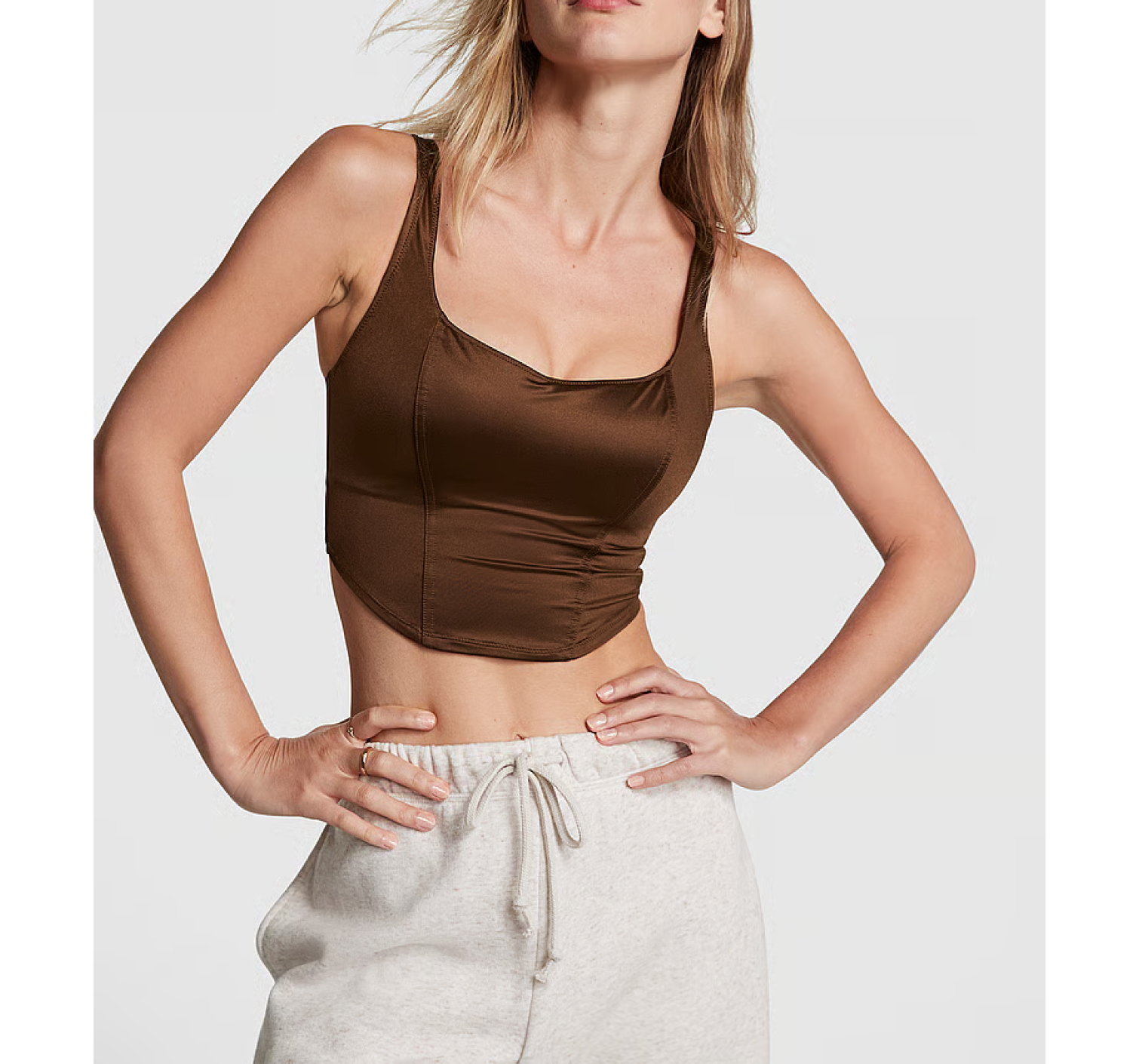 Корсетный топ Satin Lightly Lined Corset Top Chocolate Kiss