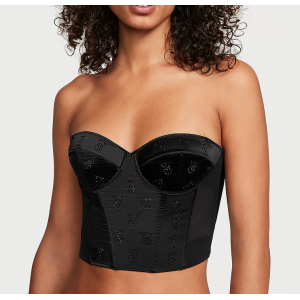 Комплект білизни Shine Logo Satin Strapless Corset Bra Set Black