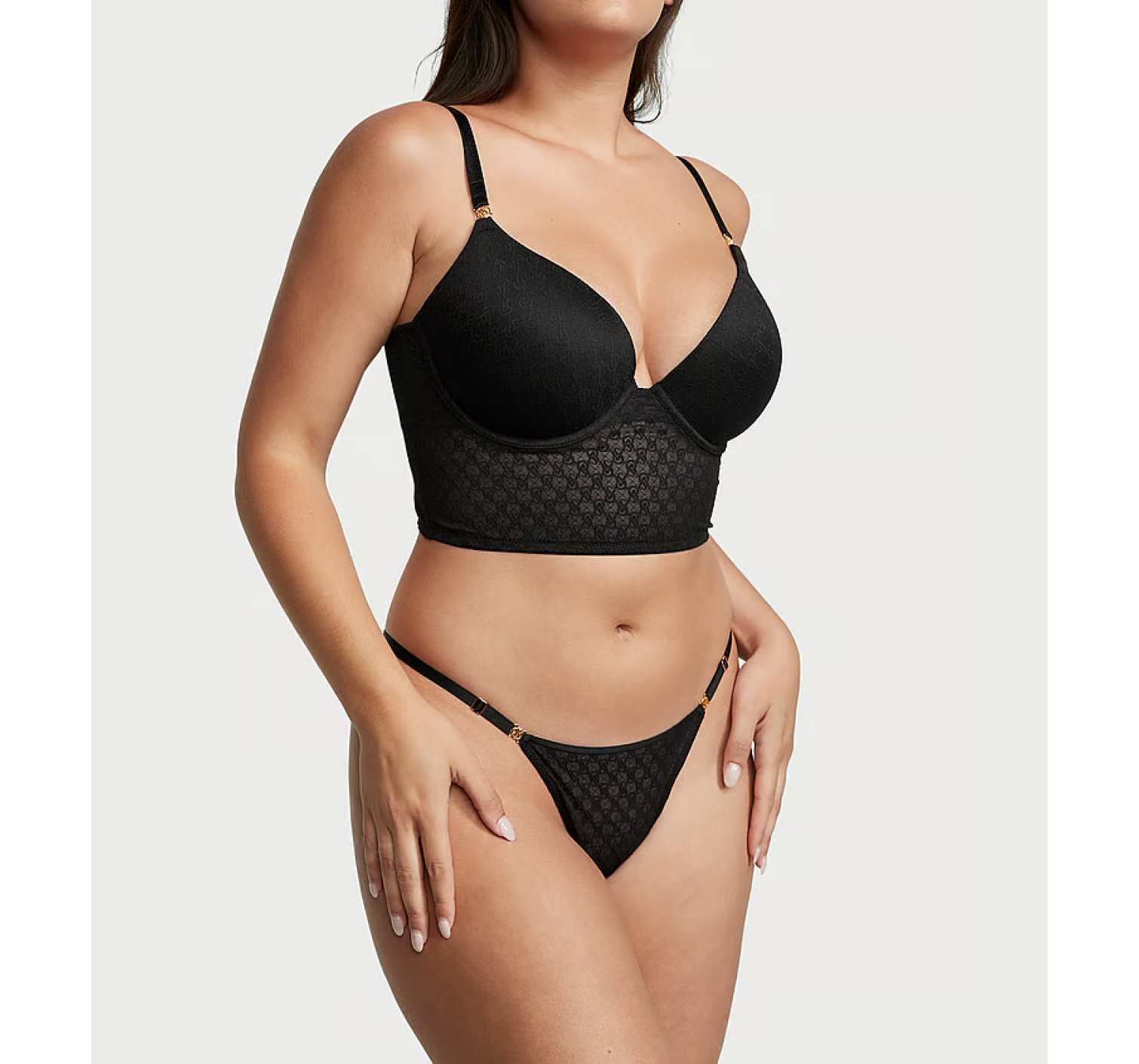 Бюстье Icon by Victoria's Secret Push-Up Corset Top Black
