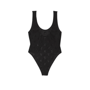 Боді Shine Mesh Sheer Tank Bodysuit Black