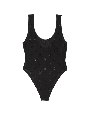 Боди Shine Mesh Sheer Tank Bodysuit Black